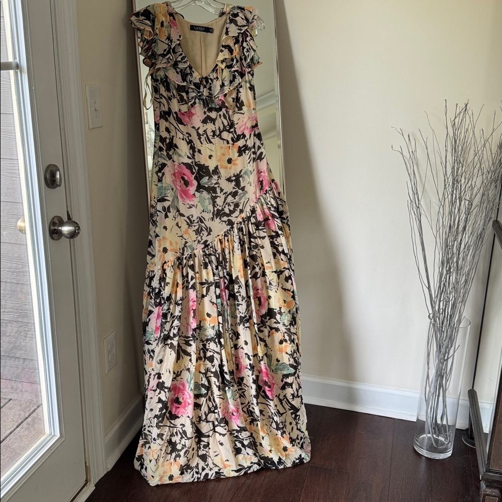 Ralph Lauren Floral Dress with Ruffle Detail